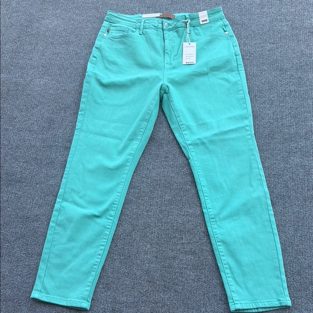 Judy Blue Women's Jeans Size 15/32 Teal Garment Dyed Skinny Leg High Waist NWT